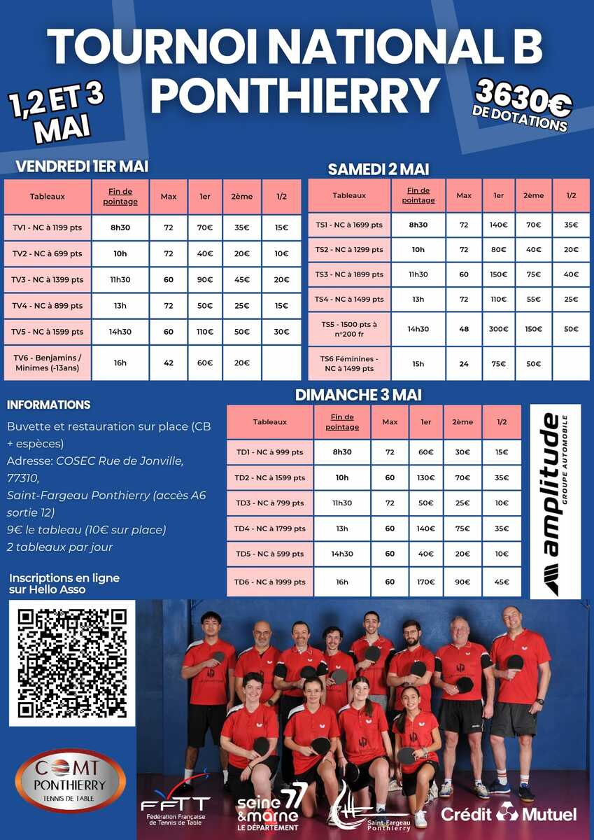 Tournoi 2026 Nat B COMT PONTHIERRY